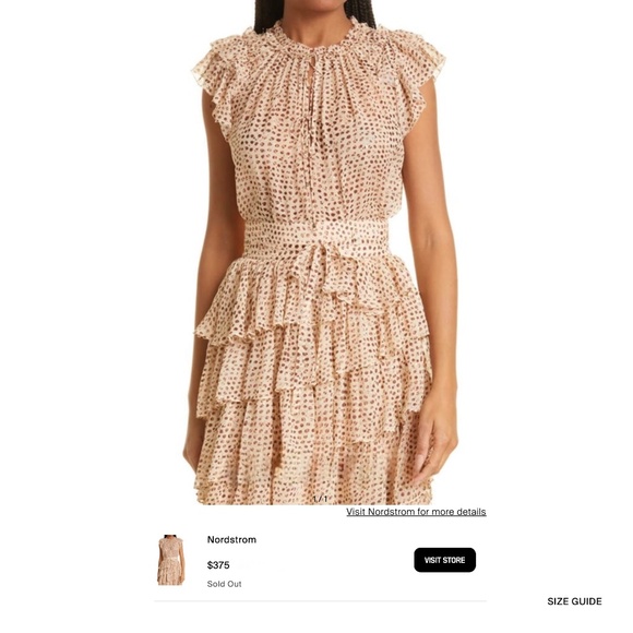 Ulla Johnson Sheer Fil Coupe Silk-Blend Chiffon Leopard Ikat Dot Marilyn Blouse - Picture 4 of 14